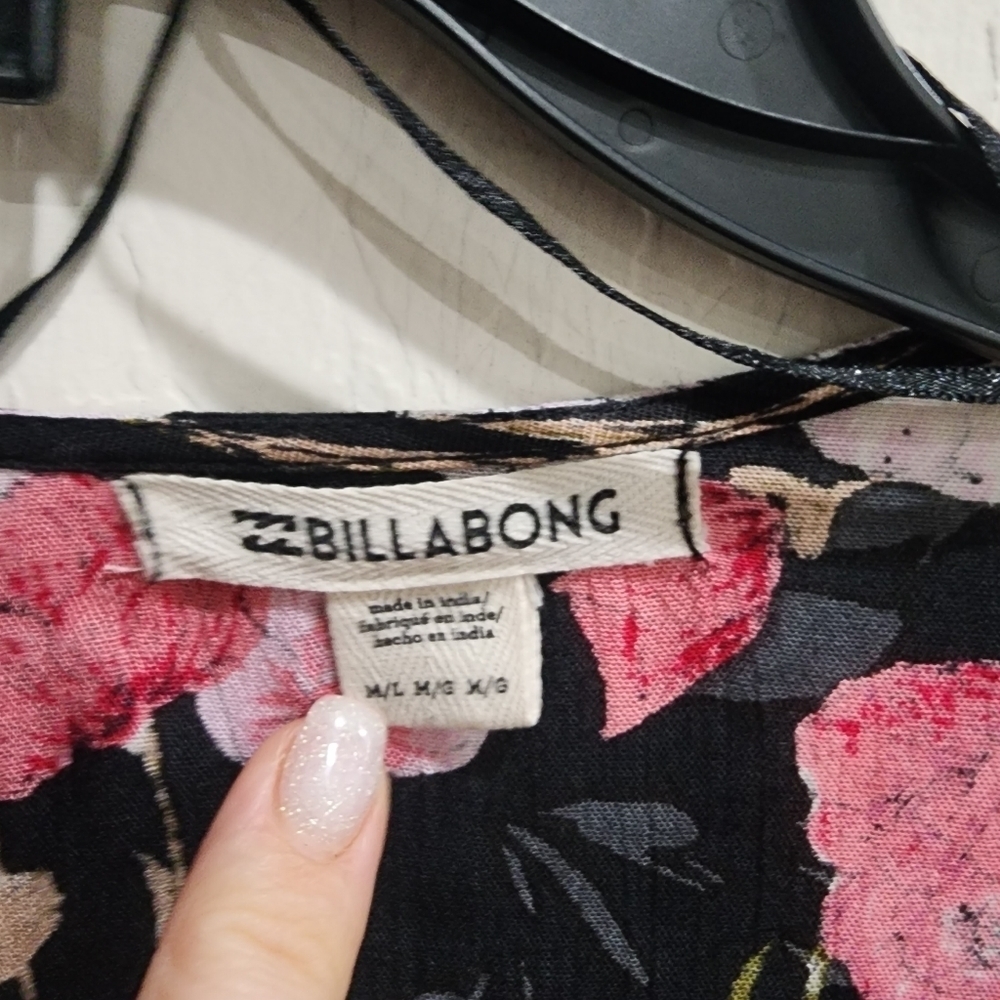 BILLABONG Floral Open Front Wide Sleeve Kimono Spring Cardigan - Picture 4 of 4